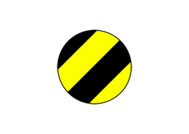 Black yellow floor marker