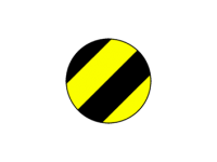 Black yellow floor marker