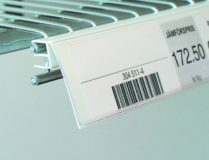 etiketthållare för trådhylla